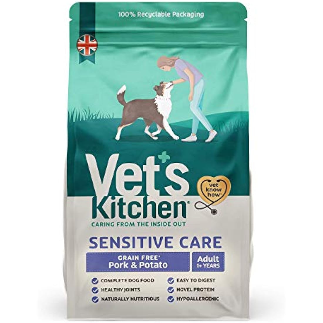 Vet's Kitchen Grain Free Pork & Potato Dry Dog Food - 6 kg Bag