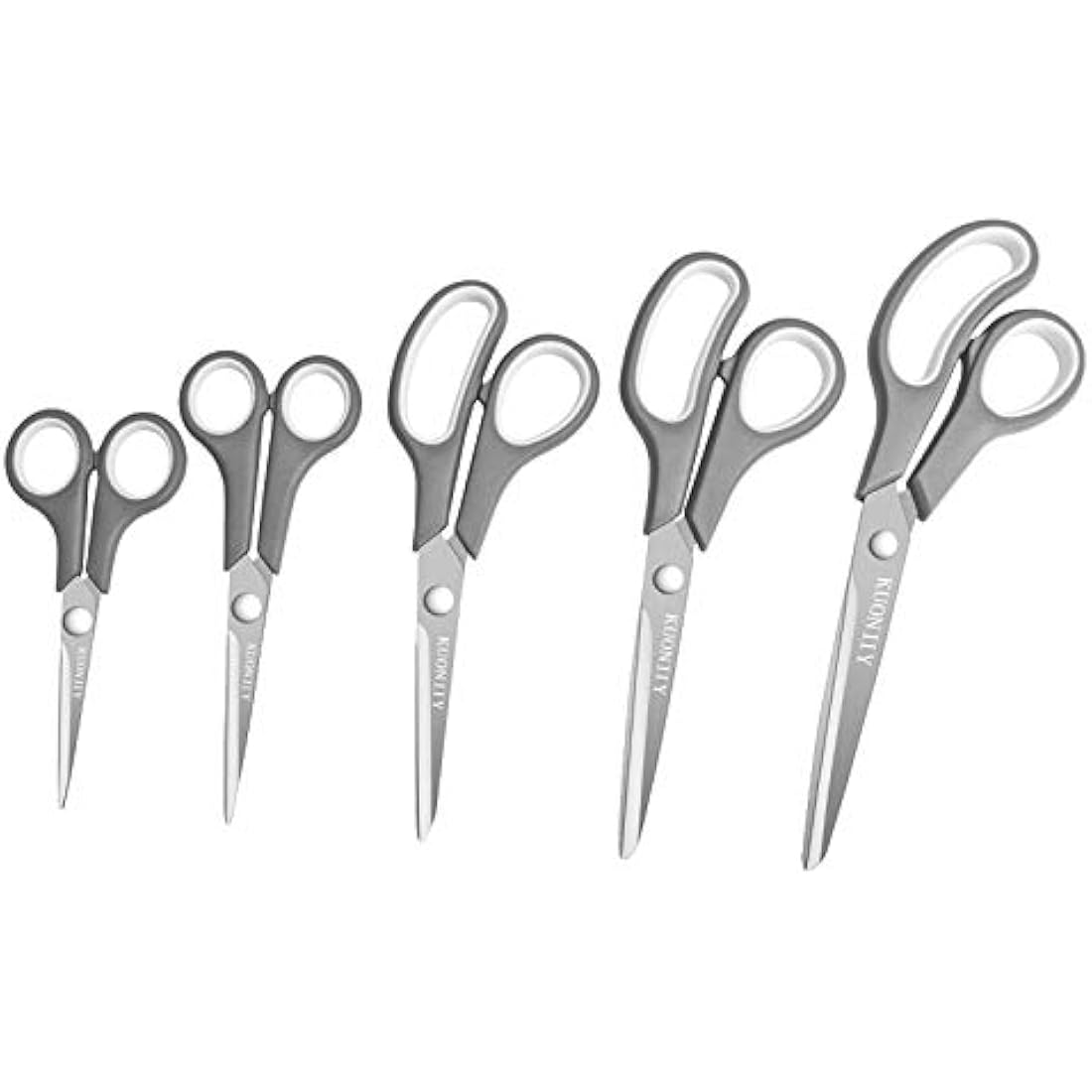 KUONIIY Multi-Purpose Stainless Steel Scissors Set, 5-Pack –
