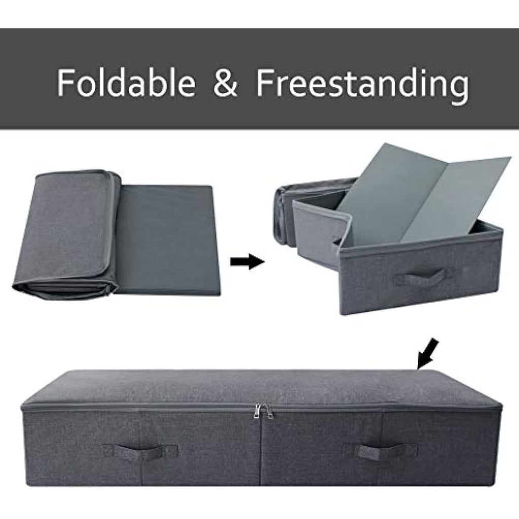 Jolof Store Large Underbed Storage Container for Bedding – Black Gray