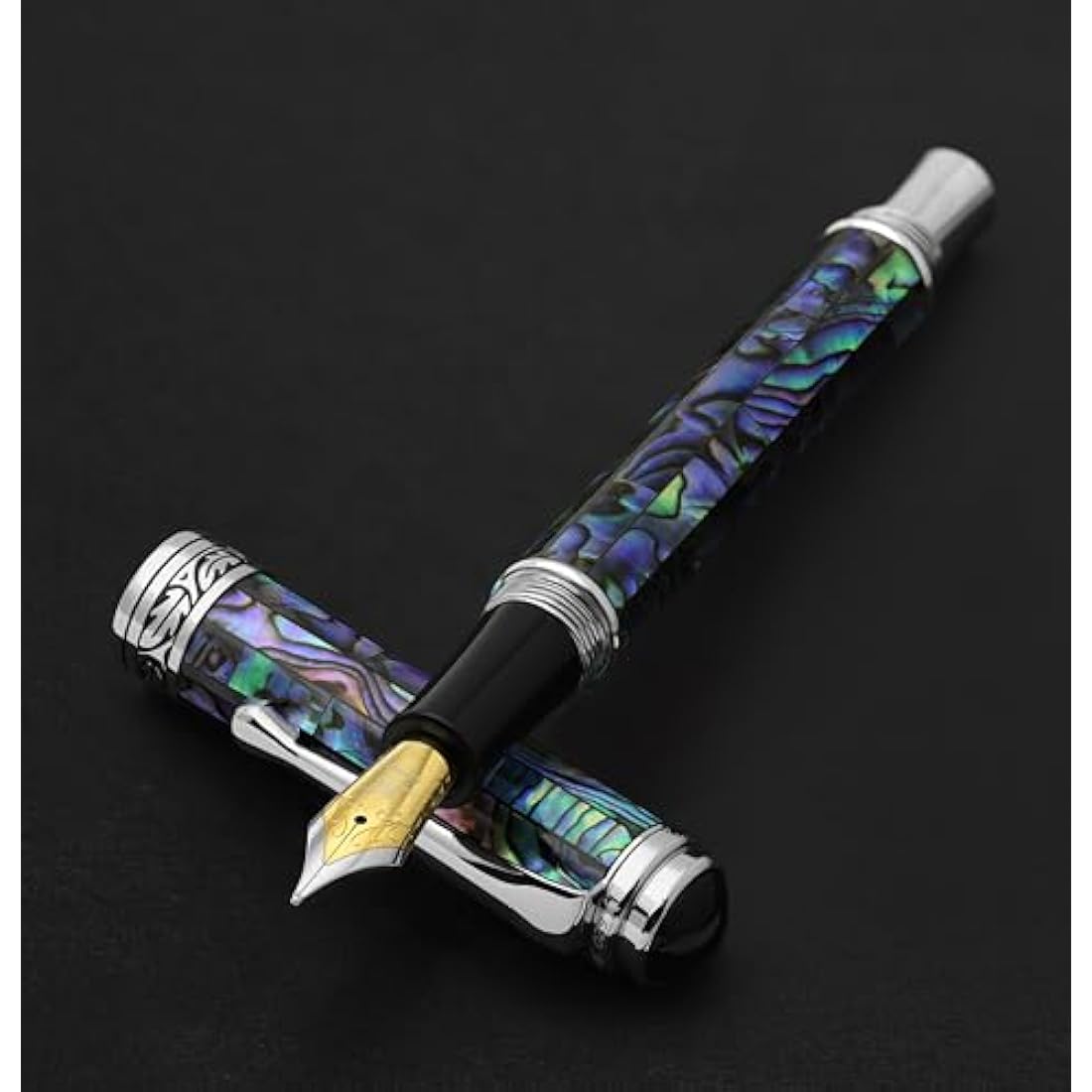 Xezo Maestro Abalone Shell Fountain Pen | Medium Nib | Platinum Plated