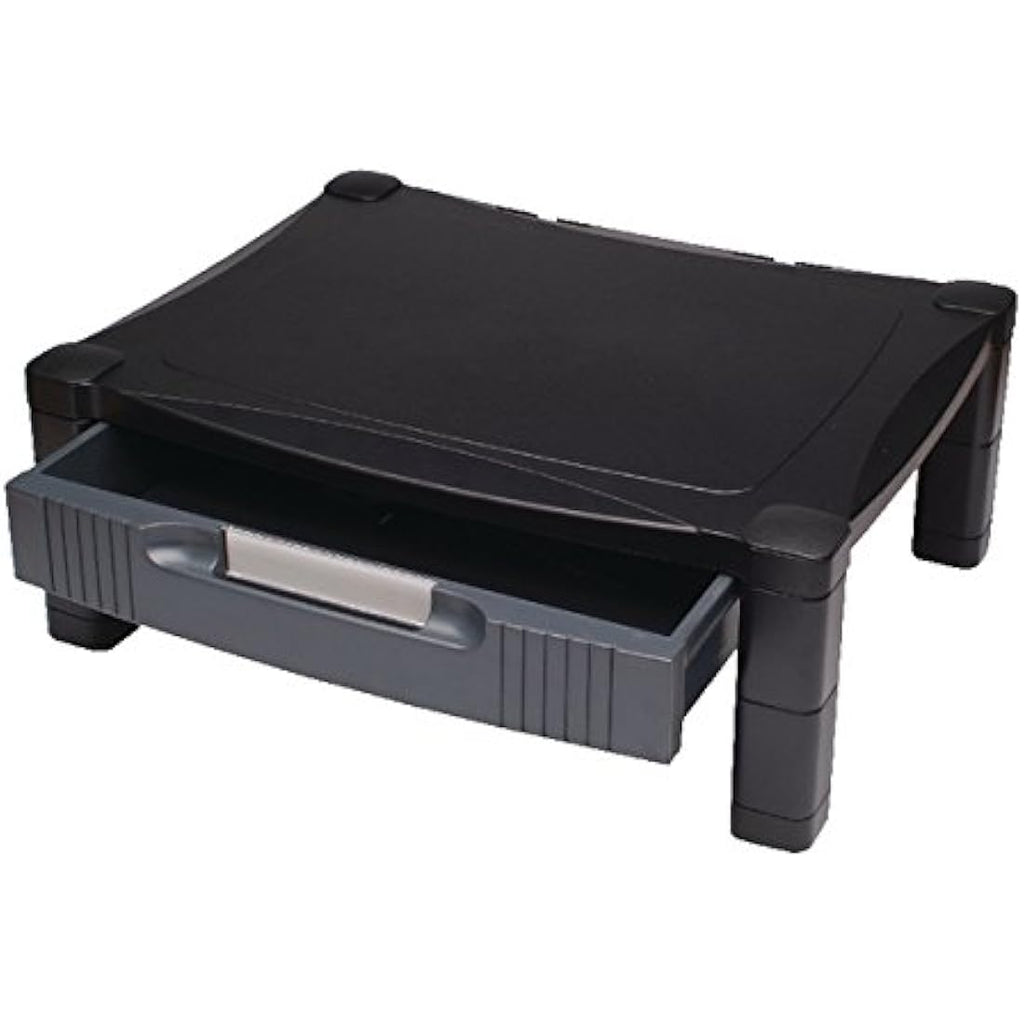 Contour Ergonomics Adjustable Monitor Stand with Drawer - Black