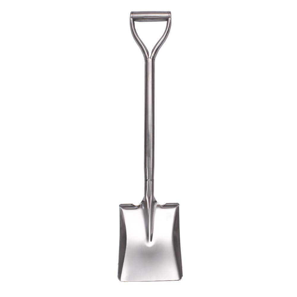 LUBAN Stainless Steel Square Shovel with D-Handle – Heavy Duty Garden Spade
