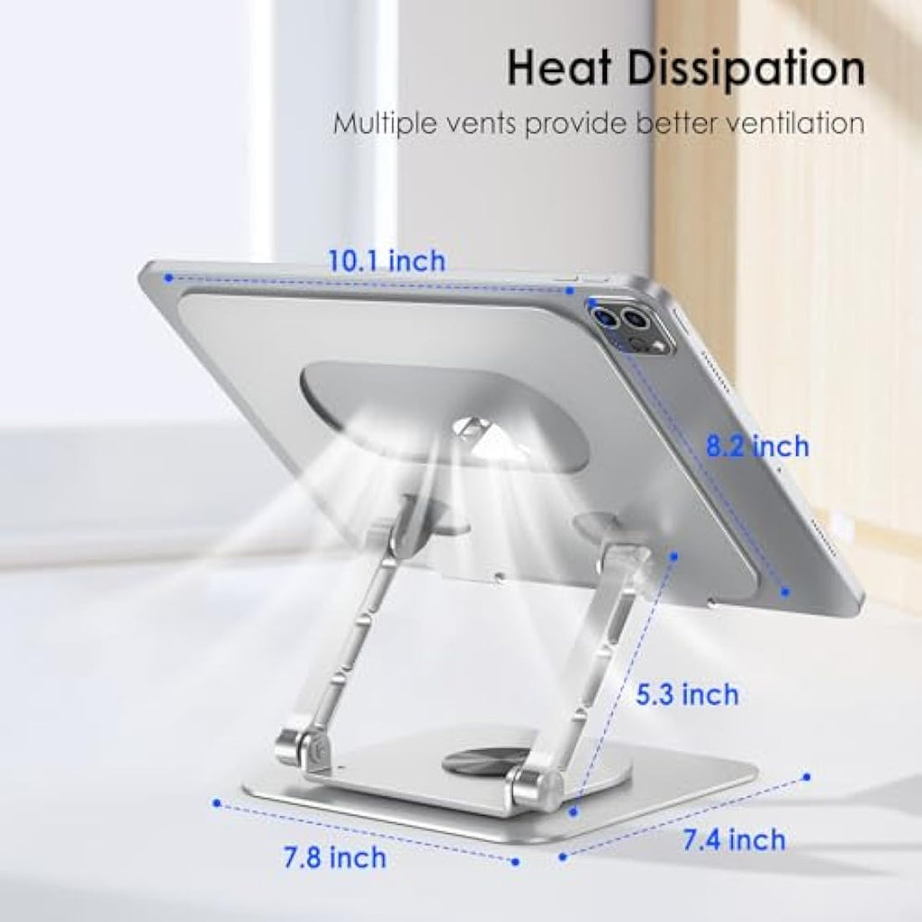 Lucrave 360 Rotating Aluminum Laptop Stand – Ergonomic Desk Riser