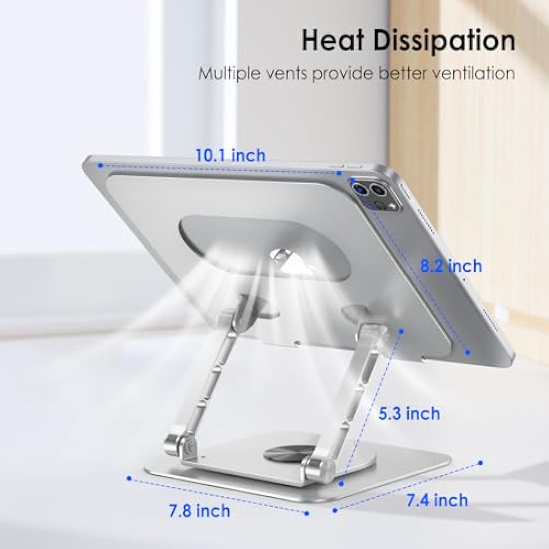 Lucrave 360 Rotating Aluminum Laptop Stand – Ergonomic Desk Riser