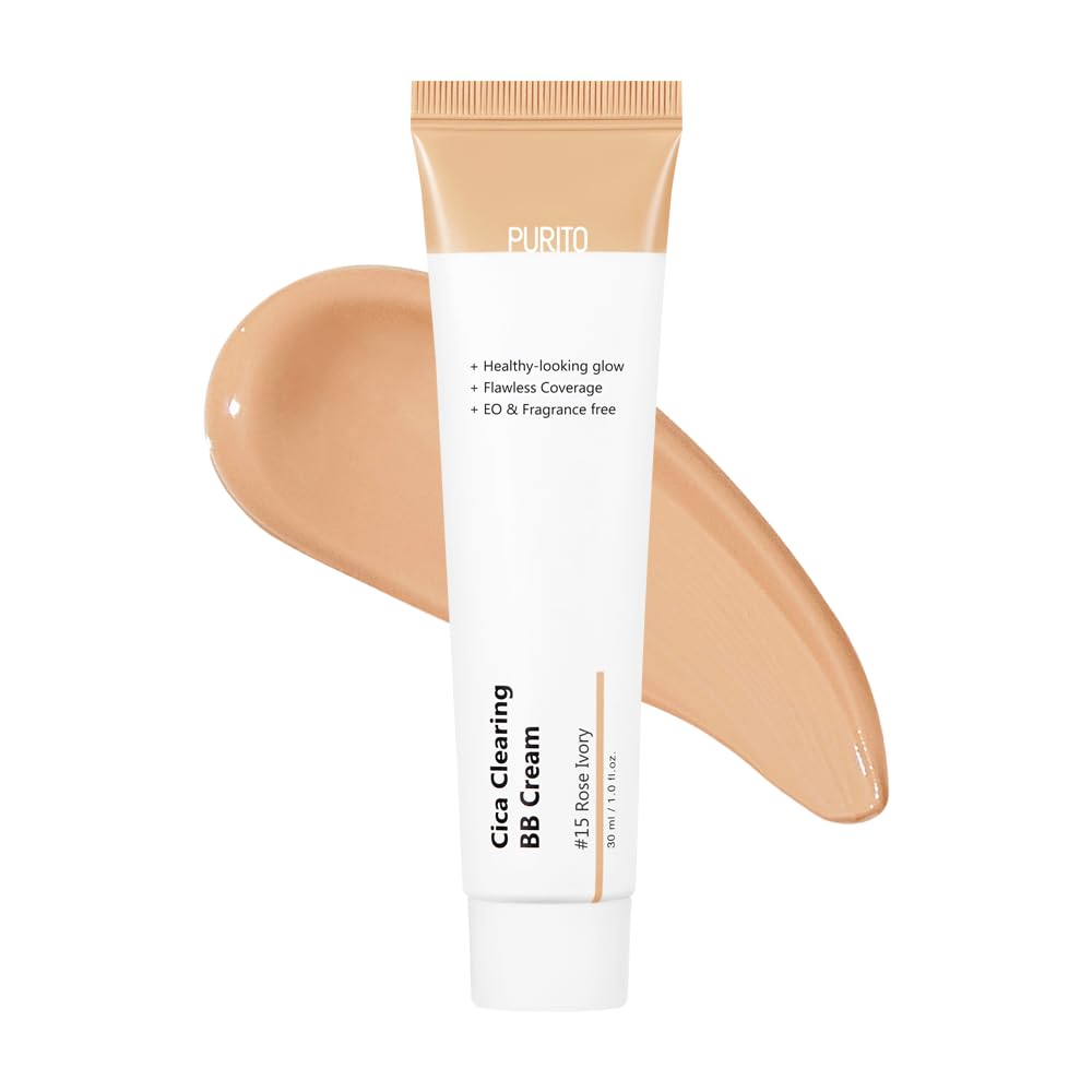 PURITO Cica Clearing BB Cream #15 Rose Ivory - Vegan & Hydrating 30ml