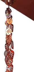 Monarch Copper Cascading Leaves Rain Chain – 8.5ft Gutter Downspout