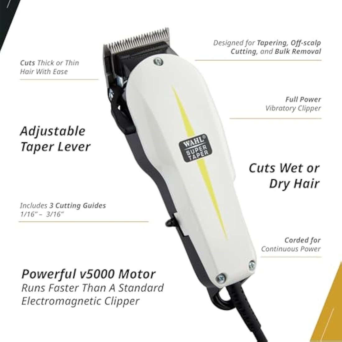 Wahl 8400 Professional Super Taper Hair Clipper – Adjustable Blade