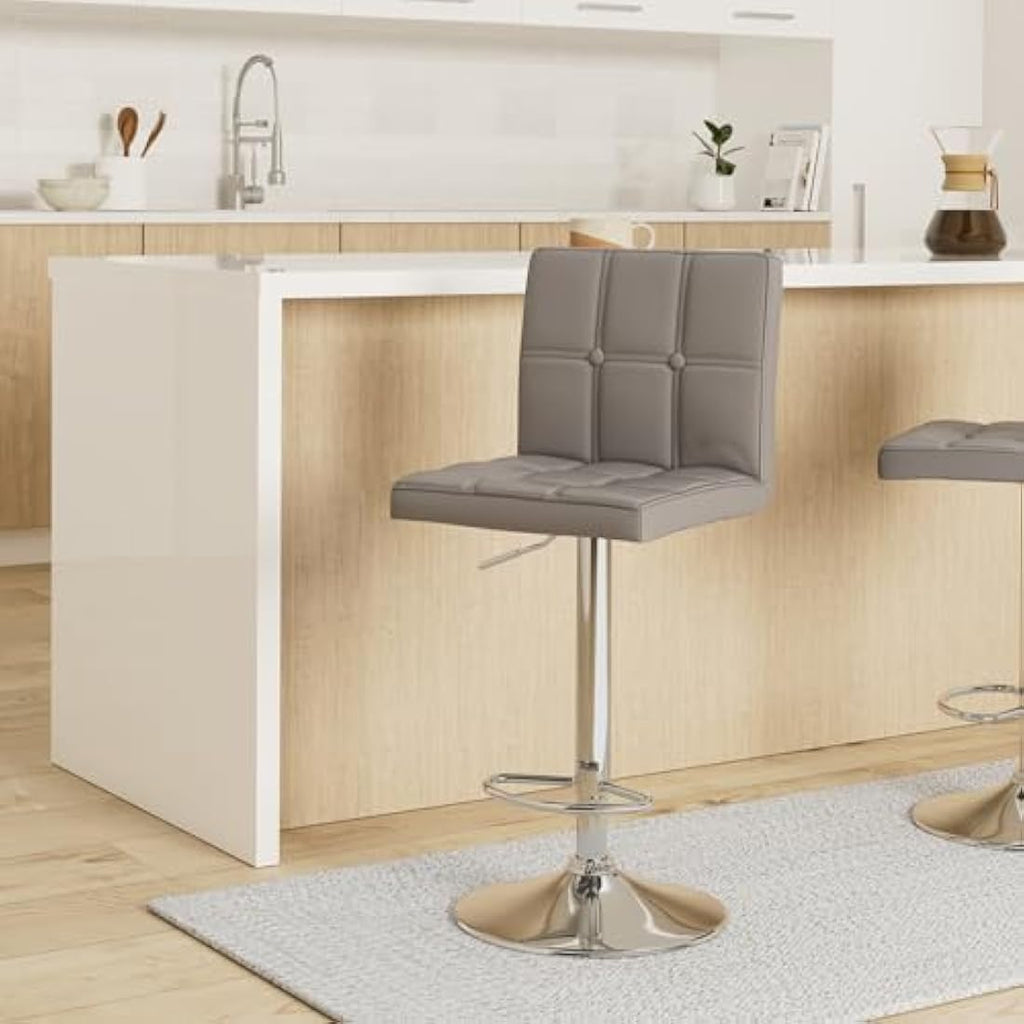 Leader Accessories Bar Stools - Set of 2 Swivel PU Leather Counter Chairs