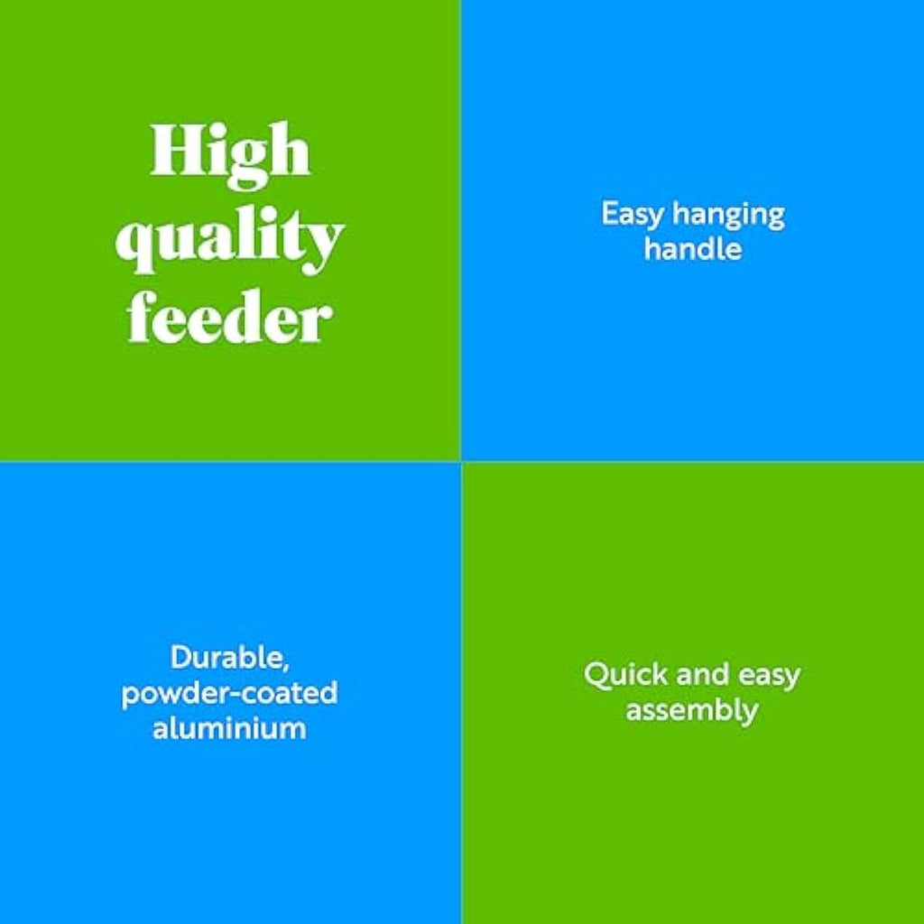 RSPB Squirrel Proof Bird Seed Feeder – Durable Hanging Aluminium