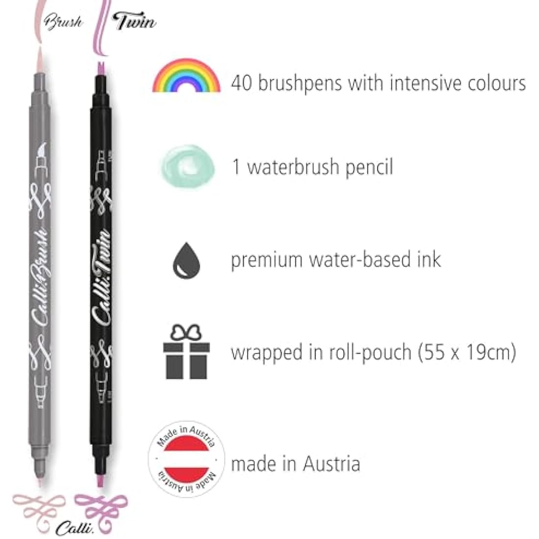 Online 41-Piece Hand Lettering Set – Calligraphy Brush Pens & Pouch
