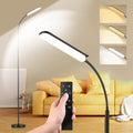 MUKUXIN LED Floor Lamp – 18W Dimmable Standing Lamp with Remote, Black