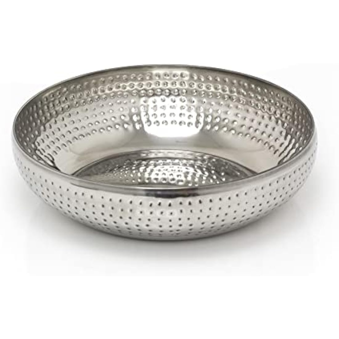 38cm Extra Large Stainless Steel Fruit Bowl | Hammered Silver
