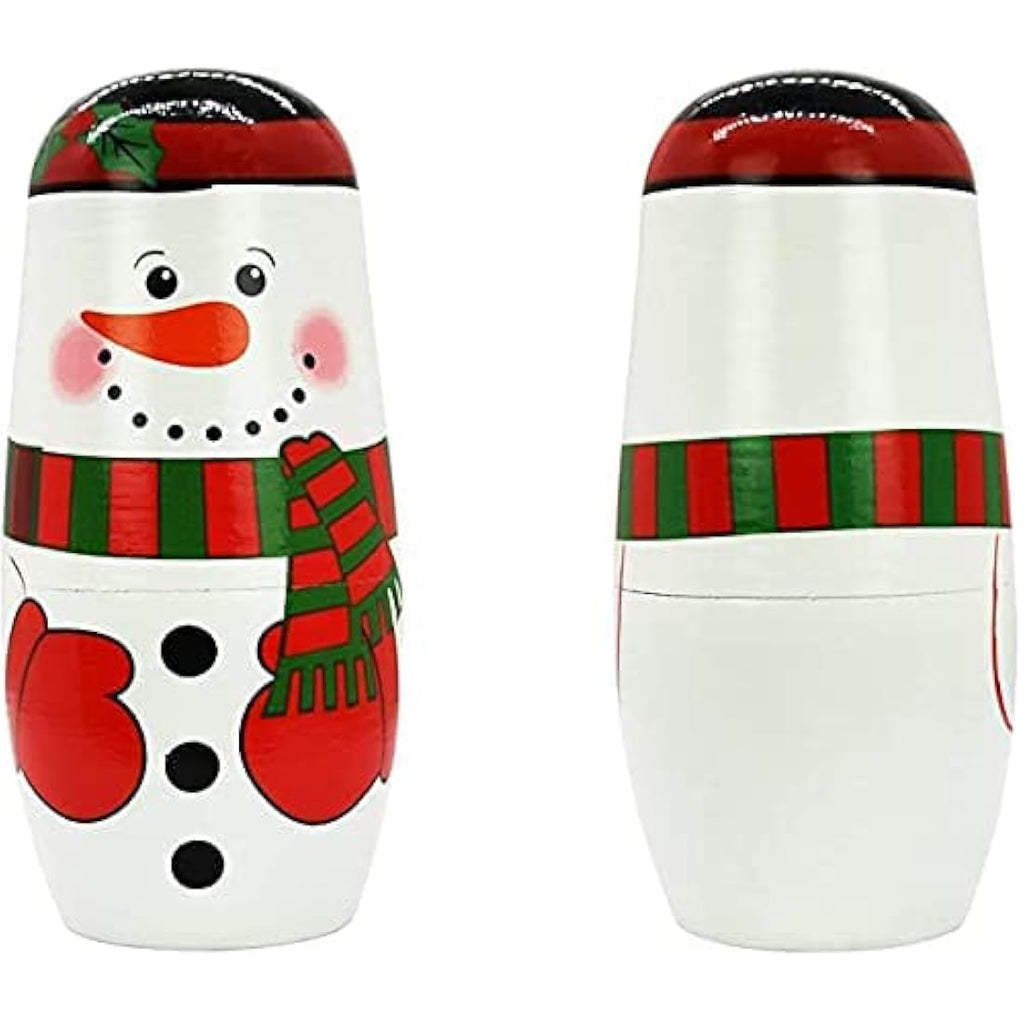HYCLES Snowman Nesting Dolls | Wooden Matryoshka Toys for Kids Gifts