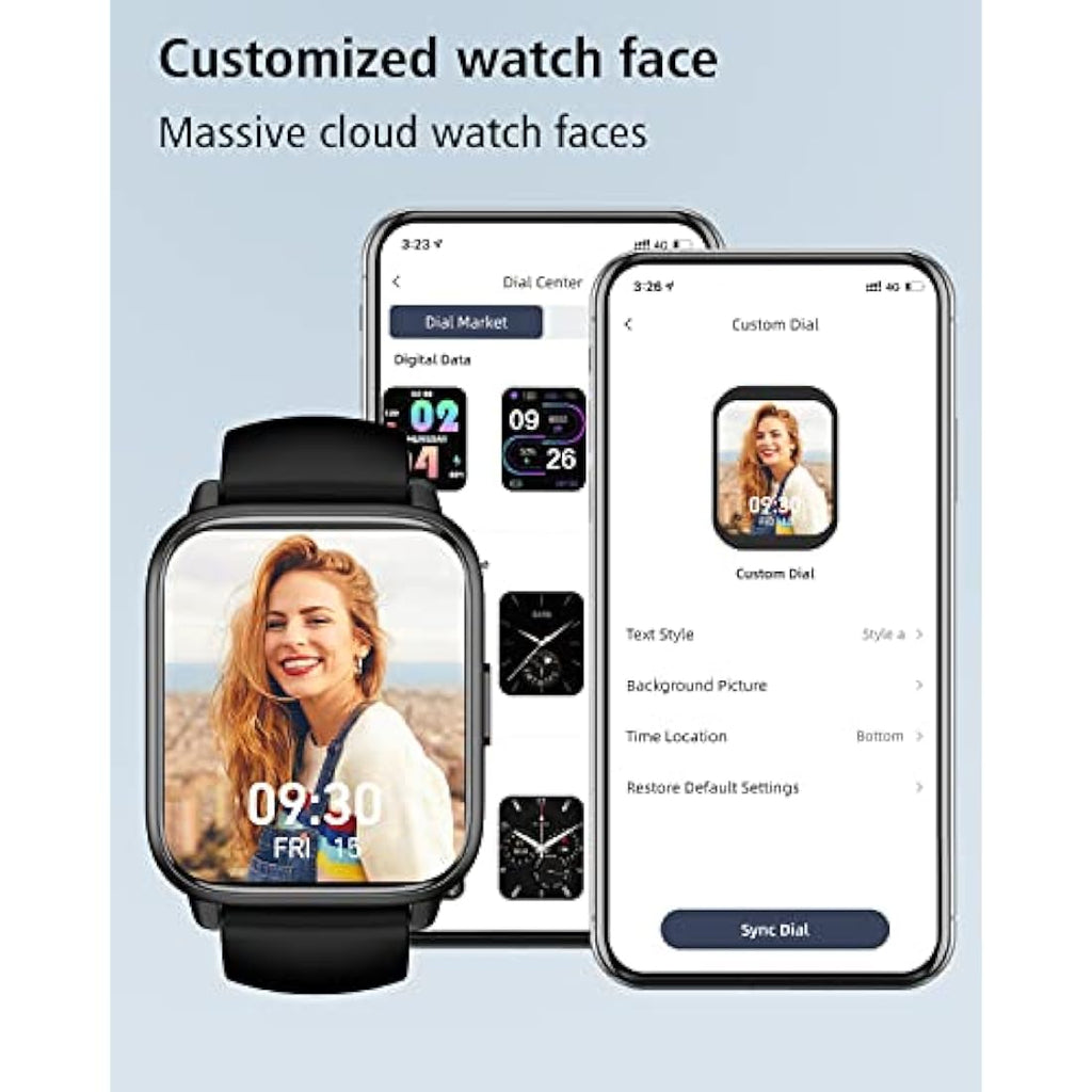 RUIMEN Smart Watch - 1.85" Fitness Tracker with Bluetooth Call & Heart Rate