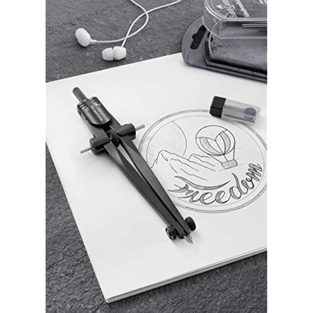 Faber-Castell Stream Quick-Set Compass – Black Stone Drafting Tool