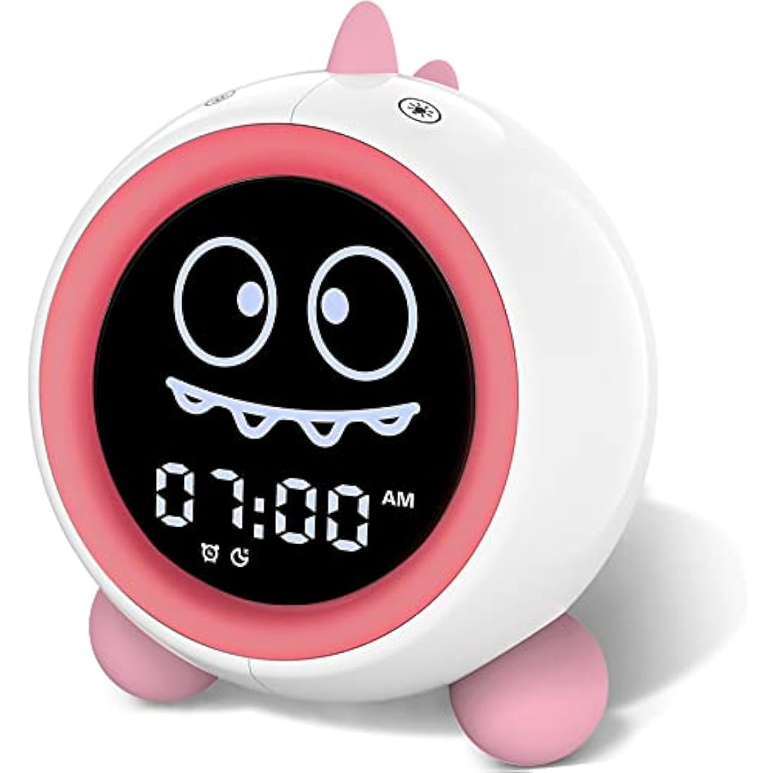 Jolof Store Kids Alarm Clock – Dinosaur Sleep Trainer & Sound Machine, Pink