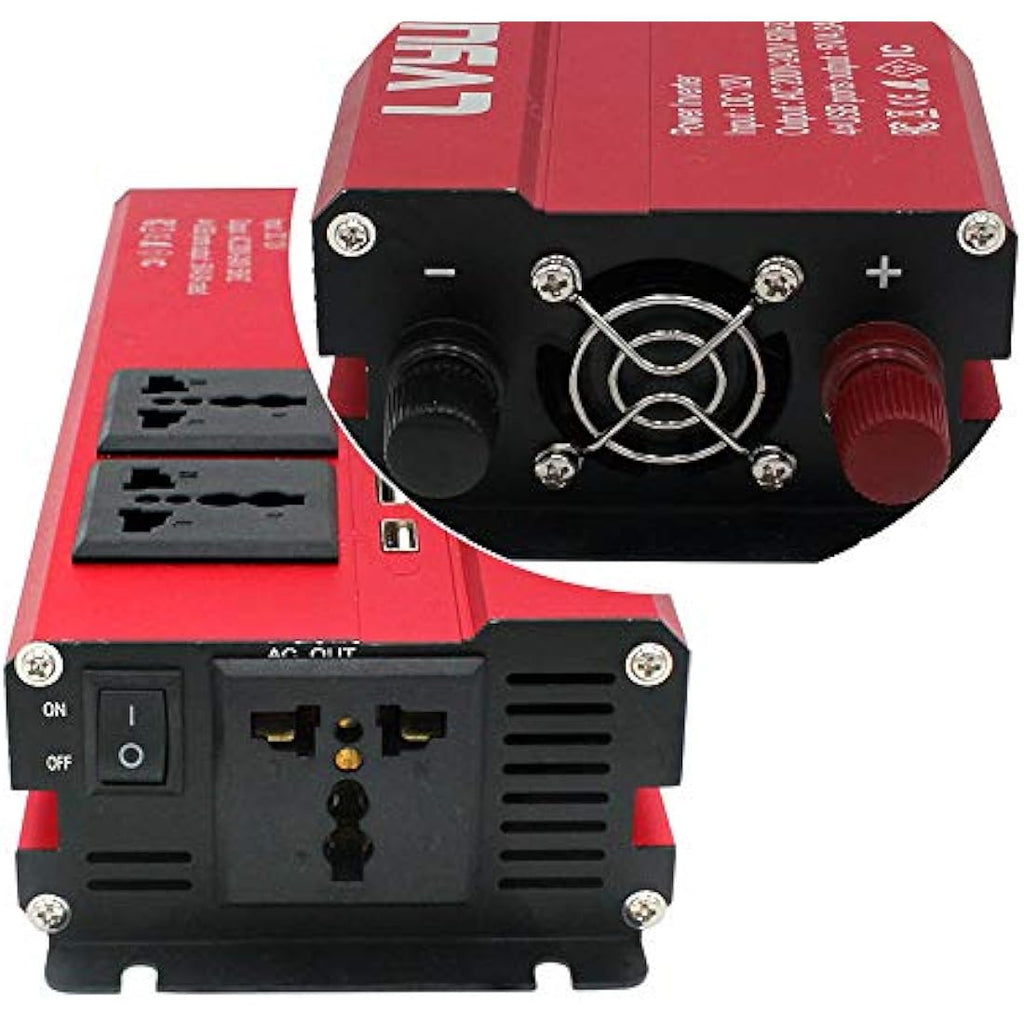 Cantonape 1000W Power Inverter | 12V DC to 230V AC Converter with 4 USB