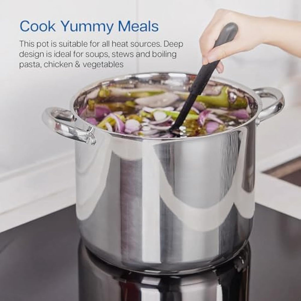 Jolof Store 9L Stainless Steel Stock Pot – Induction Soup & Pasta Pot