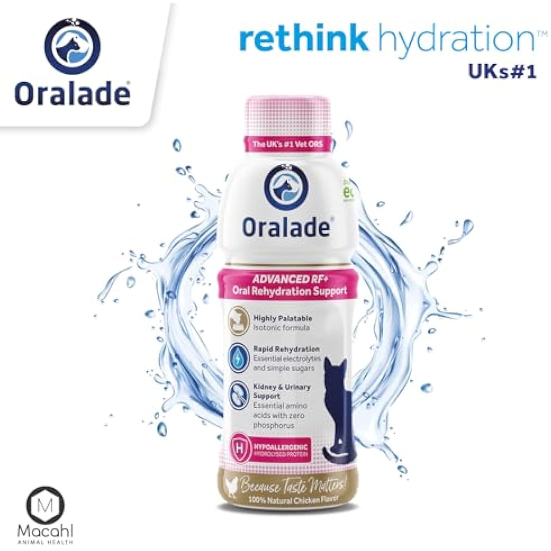 Oralade RF+ Cat Rehydration Support – Chicken Isotonic Formula 330ml
