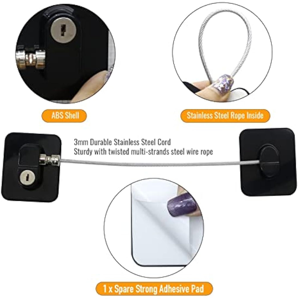 NewBinn Window Safety Locks – 4 Pack No-Drill Adhesive Child Proof Locks