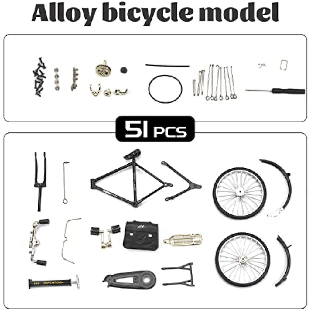 1:10 Retro DIY Bicycle Model Kit – Alloy Mini Bike Ornament