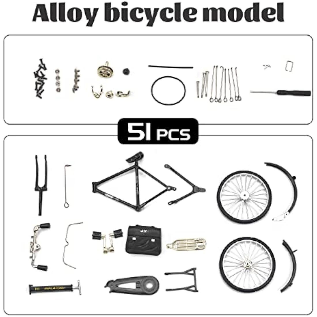 1:10 Retro DIY Bicycle Model Kit – Alloy Mini Bike Ornament