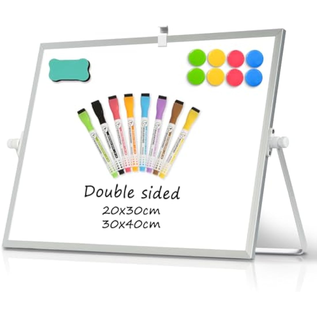 DOLLAR BOSS Magnetic Desktop Whiteboard | 30x40cm Double Sided Dry Erase
