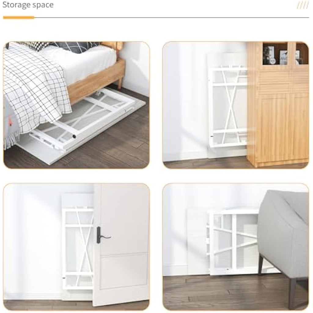 120cm Folding Desk – No Assembly White Gaming Table
