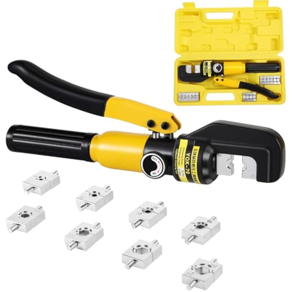HSEAMALL 10-Ton Hydraulic Crimping Tool for 4-70mm² Copper Terminals