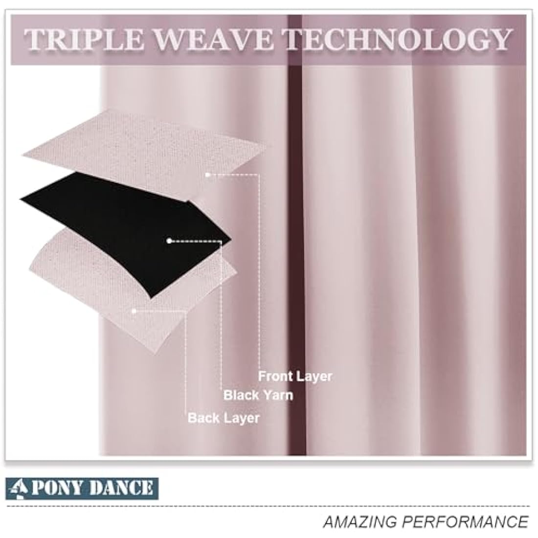 PONY DANCE Pink Blackout Curtains – Thermal Eyelet Drapes, 2 Panels