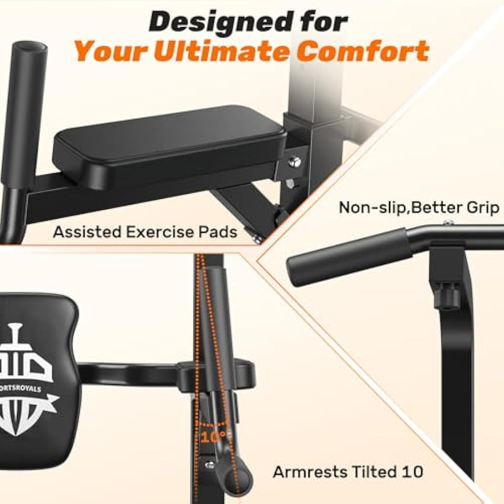 Sportsroyals Power Tower Dip Station – Multi-Function Pull Up Bar, 400lbs