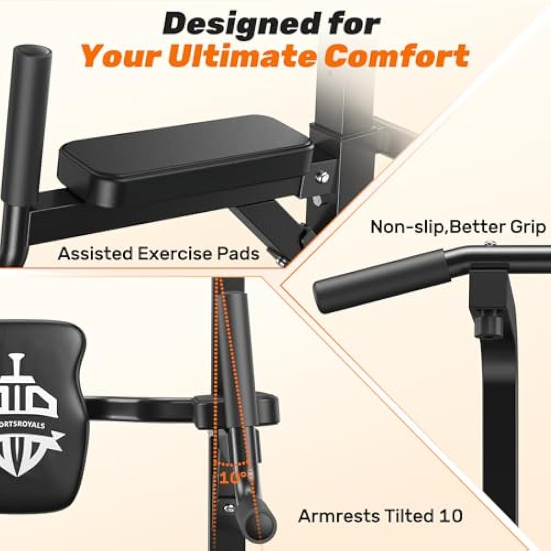 Sportsroyals Power Tower Dip Station – Multi-Function Pull Up Bar, 400lbs