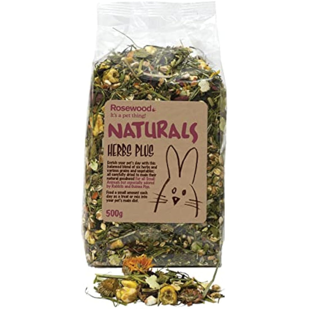 Rosewood Naturals Herbs Plus – 500g Natural Small Animal Treat Mix