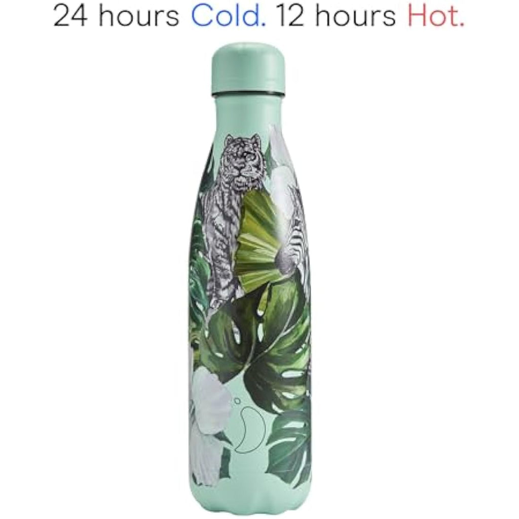 Chilly's Insulated Stainless Steel Water Bottle – Wild Monstera, 500ml