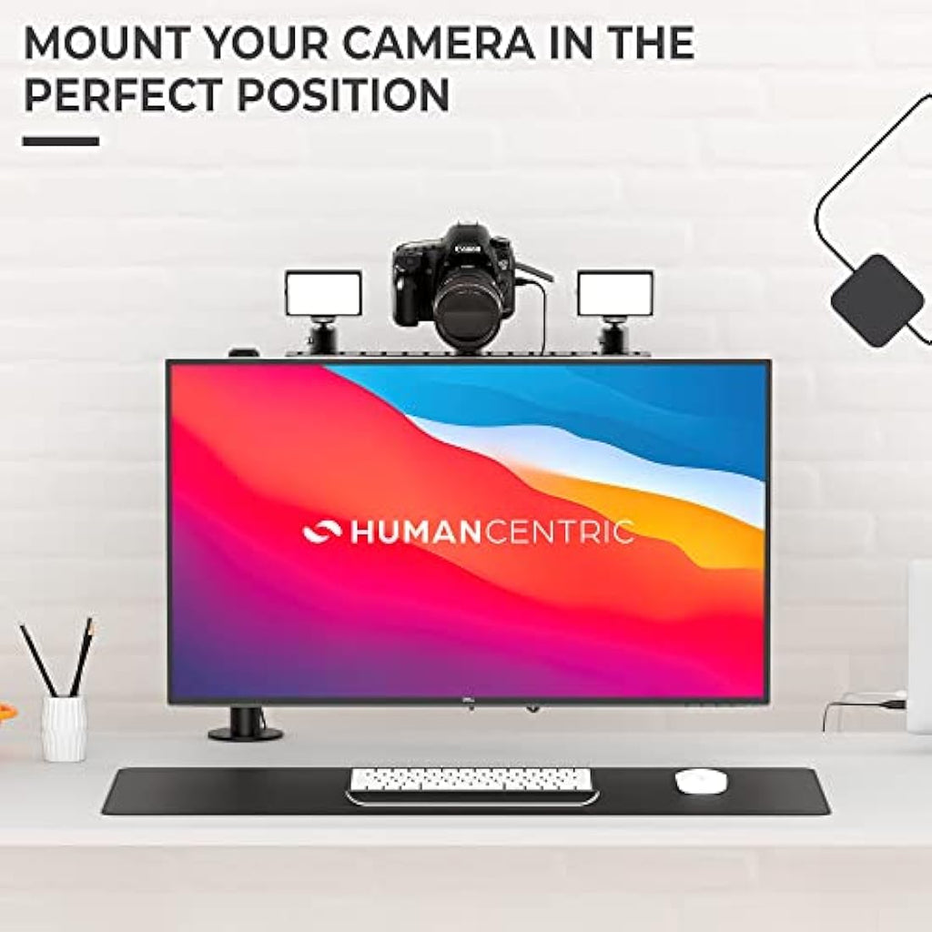 HumanCentric VESA Monitor Shelf | DSLR Camera and Webcam Mount