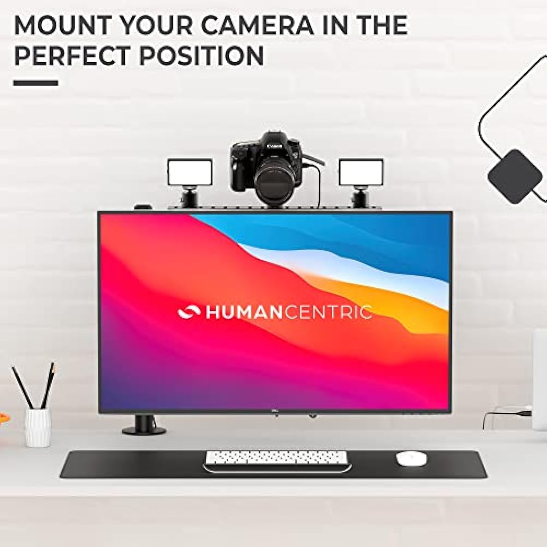 HumanCentric VESA Monitor Shelf | DSLR Camera and Webcam Mount
