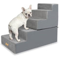 Nepfaivy 5-Step Dog Stairs for High Bed – Non-Slip Foam Pet Ramp