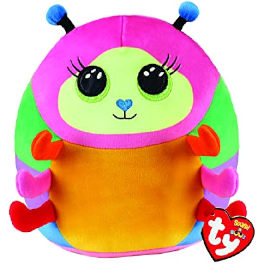 TY Squish a Boo Nessa Caterpillar Plush – 20cm Multicolor Soft Pillow