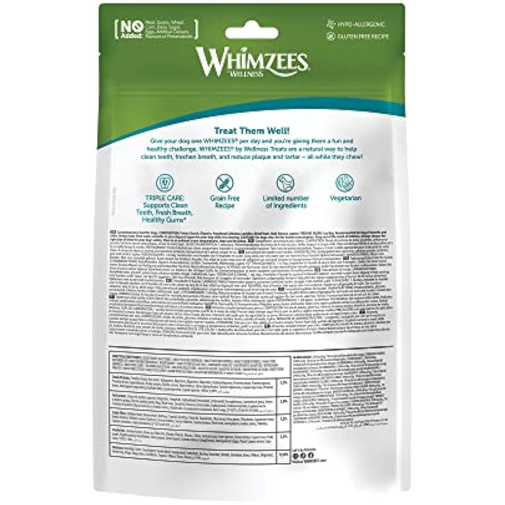 WHIMZEES Hedgehog Dog Dental Sticks | Large Breed Grain-Free Chews - 6ct