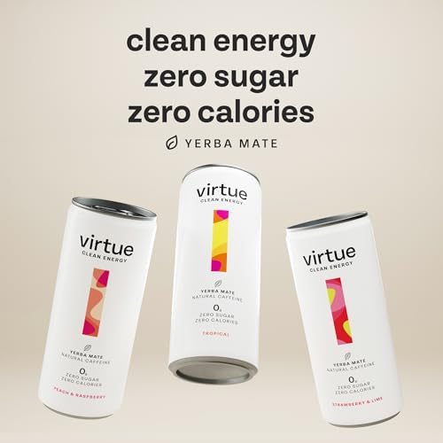 Virtue Yerba Mate Natural Energy Drink Mixed Pack - Sugar Free (12x250ml)