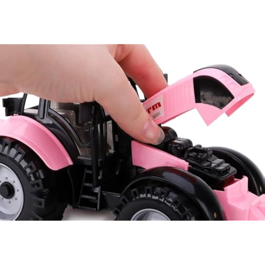 Toyland Friction Powered Farm Tractor with Opening Bonnet - Pink