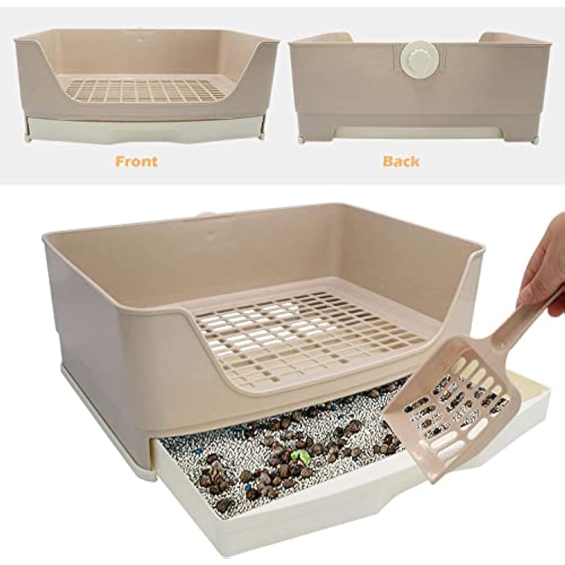 HYLYUN Large Rabbit Litter Tray with Drawer | Plastic Potty Trainer Box
