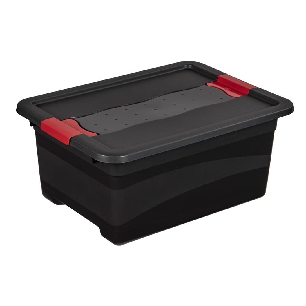 Keeeper Transport Box with Lid, Extra Strong, Sliding Closure, 39.5x29.5x17.5 cm, 12 Litre, Eckhart, Graphite Grey - image 1