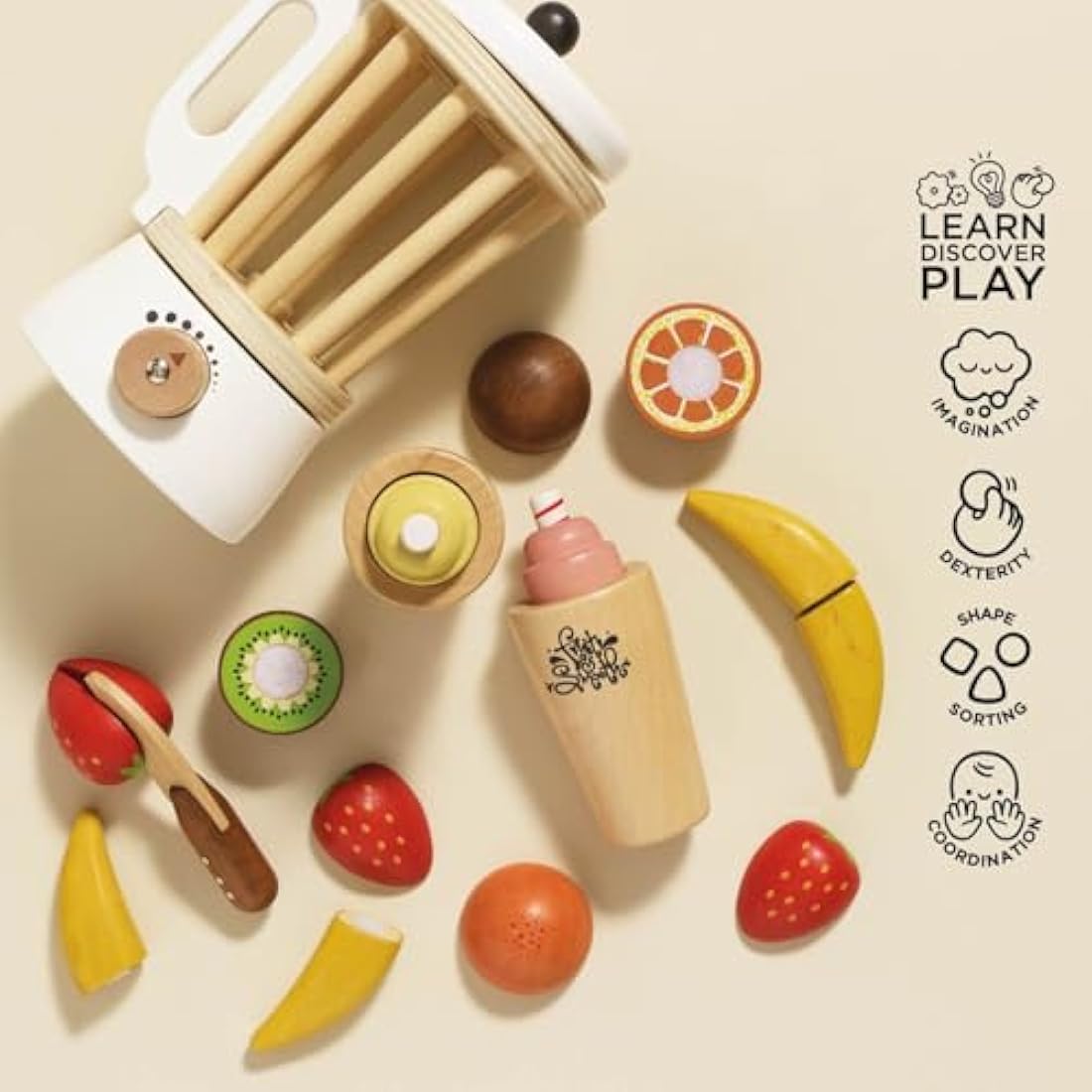 Le Toy Van Honeybake Wooden Blender Set – Pretend Play Kitchen Toy