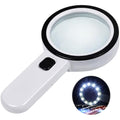 Nazano 30X Handheld Magnifying Glass with 12 LED Lights for Seniors