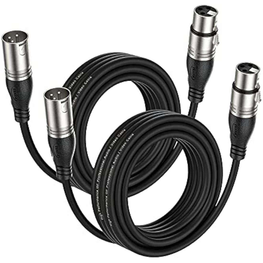 EBXYA XLR Microphone Cable 5M (2-Pack) – Balanced 3-Pin Hi-Fi Mic Cord