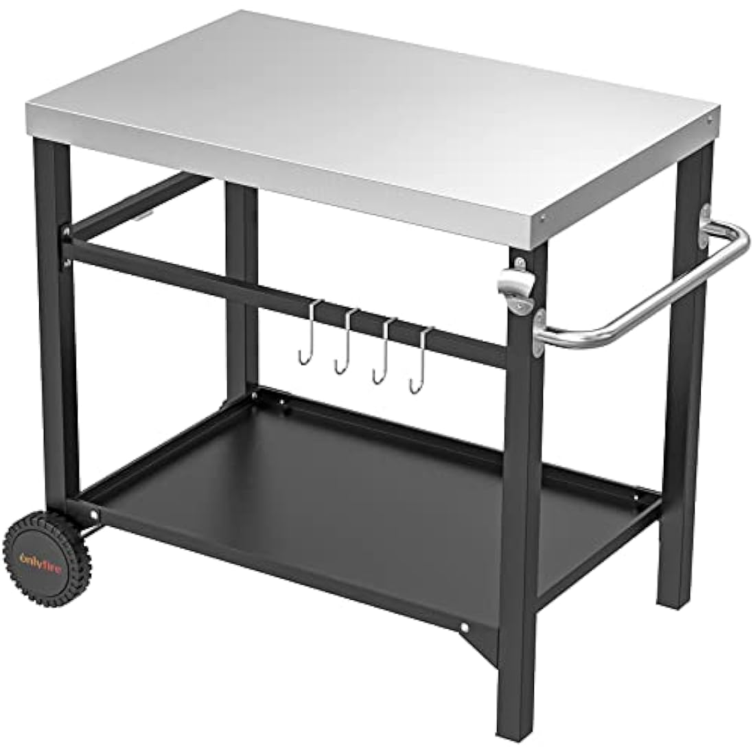 Onlyfire Stainless Steel BBQ Serving Trolley – Outdoor Grill Prep Table