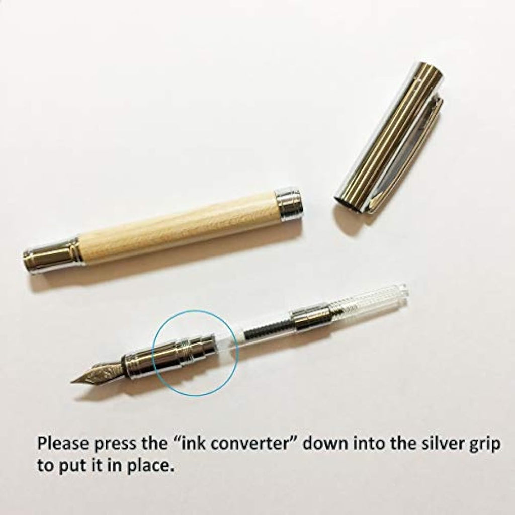 Luxury Maple Wood Fountain Pen – Fine Nib Executive Gift Set