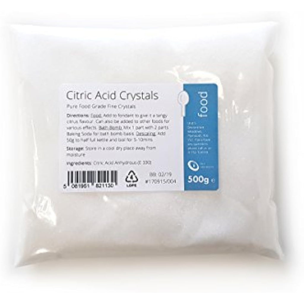 Intralabs Citric Acid – 500g Pure Food Grade Fine Crystals |