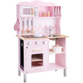 New Classic Toys Wooden Pretend Play Kitchen with Sound - Pink